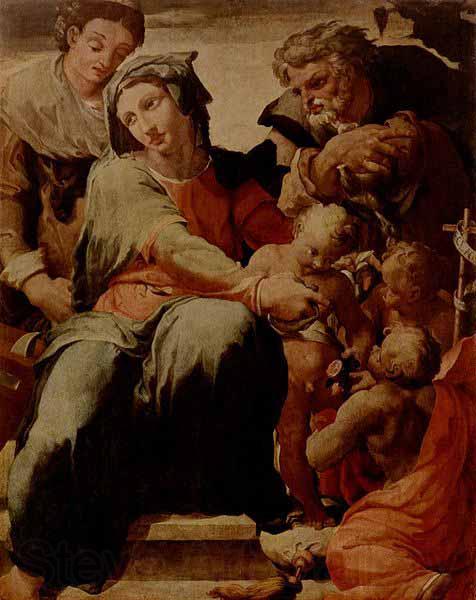 TIBALDI, Pellegrino La Sacra Famiglia con Santa Caterina d'Alessandria di Pellegrino Tibaldi e un quadro Norge oil painting art